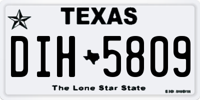 TX license plate DIH5809