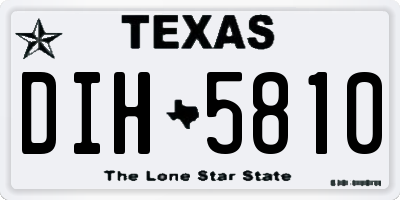 TX license plate DIH5810
