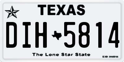 TX license plate DIH5814