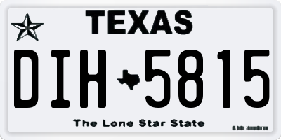TX license plate DIH5815