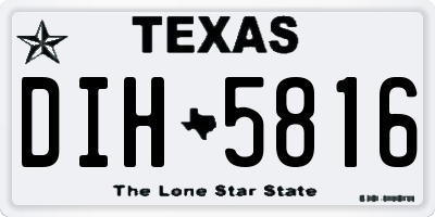 TX license plate DIH5816