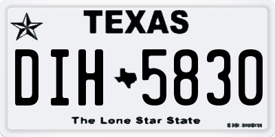 TX license plate DIH5830