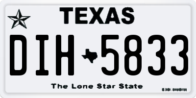 TX license plate DIH5833