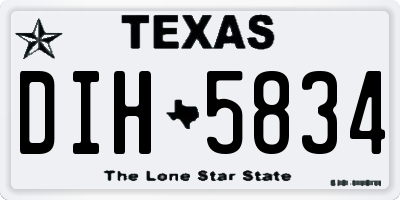 TX license plate DIH5834