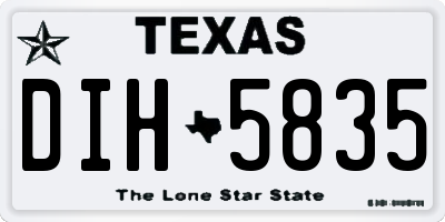 TX license plate DIH5835