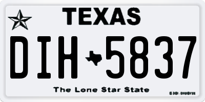 TX license plate DIH5837