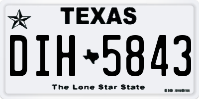 TX license plate DIH5843