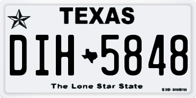 TX license plate DIH5848