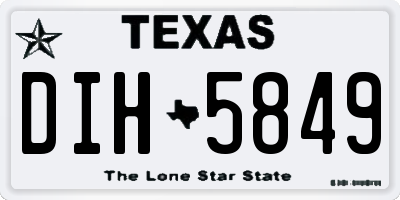 TX license plate DIH5849