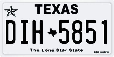 TX license plate DIH5851