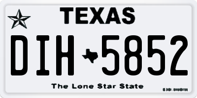 TX license plate DIH5852