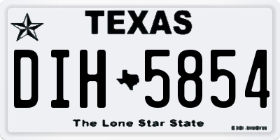 TX license plate DIH5854