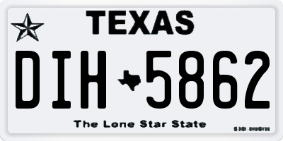 TX license plate DIH5862