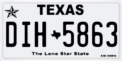 TX license plate DIH5863