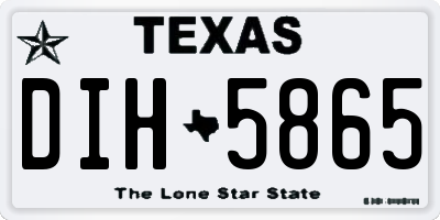 TX license plate DIH5865