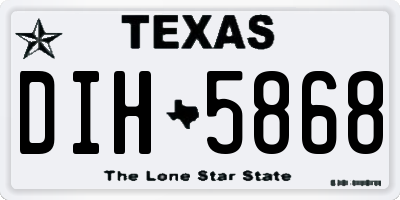 TX license plate DIH5868