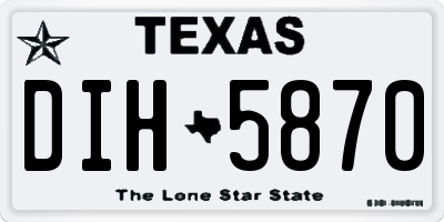 TX license plate DIH5870