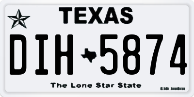 TX license plate DIH5874