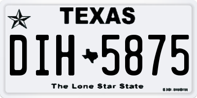 TX license plate DIH5875