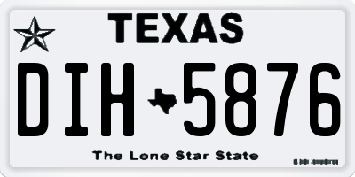 TX license plate DIH5876