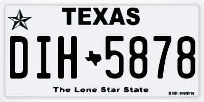 TX license plate DIH5878