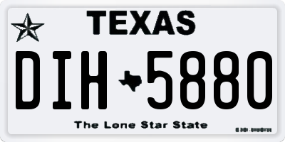 TX license plate DIH5880