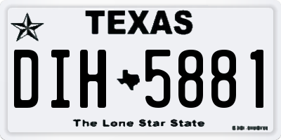 TX license plate DIH5881