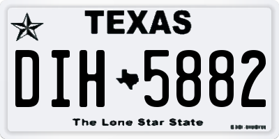 TX license plate DIH5882