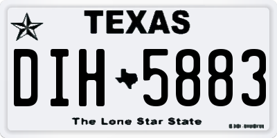 TX license plate DIH5883