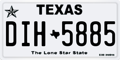TX license plate DIH5885