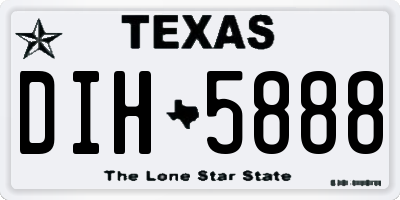 TX license plate DIH5888