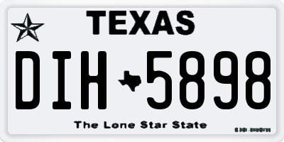 TX license plate DIH5898