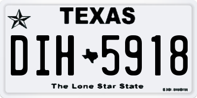 TX license plate DIH5918