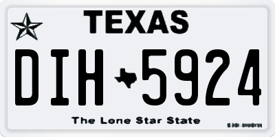 TX license plate DIH5924