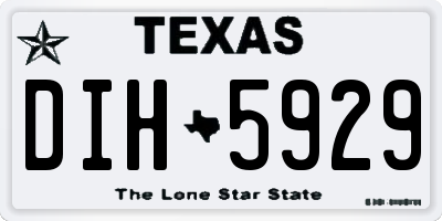 TX license plate DIH5929