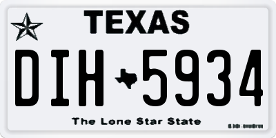 TX license plate DIH5934