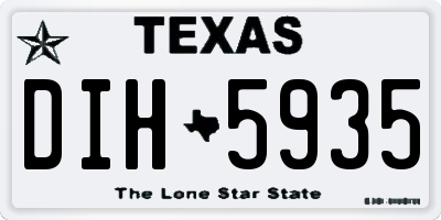 TX license plate DIH5935