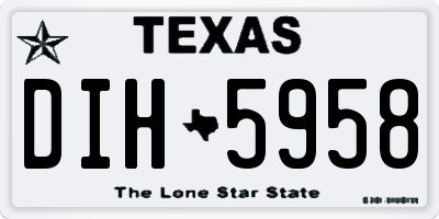 TX license plate DIH5958