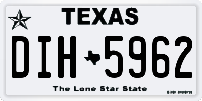 TX license plate DIH5962