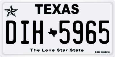 TX license plate DIH5965