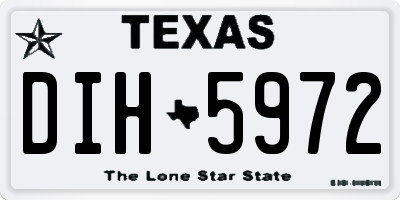 TX license plate DIH5972