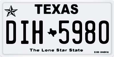 TX license plate DIH5980