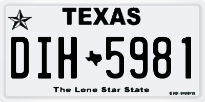 TX license plate DIH5981