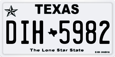 TX license plate DIH5982