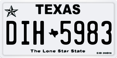 TX license plate DIH5983