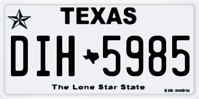 TX license plate DIH5985