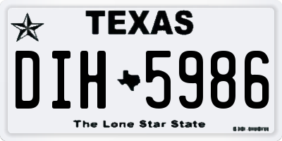 TX license plate DIH5986