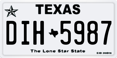 TX license plate DIH5987