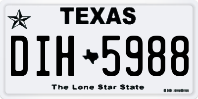 TX license plate DIH5988