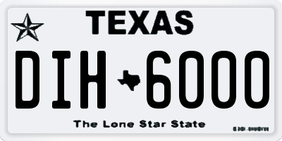 TX license plate DIH6000